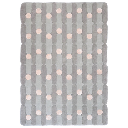 Wave Dots Grey Rug – hand-tufted grey rectangular rug by Ohana