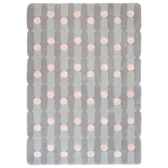Wave Dots Grey Rug – hand-tufted grey rectangular rug by Ohana