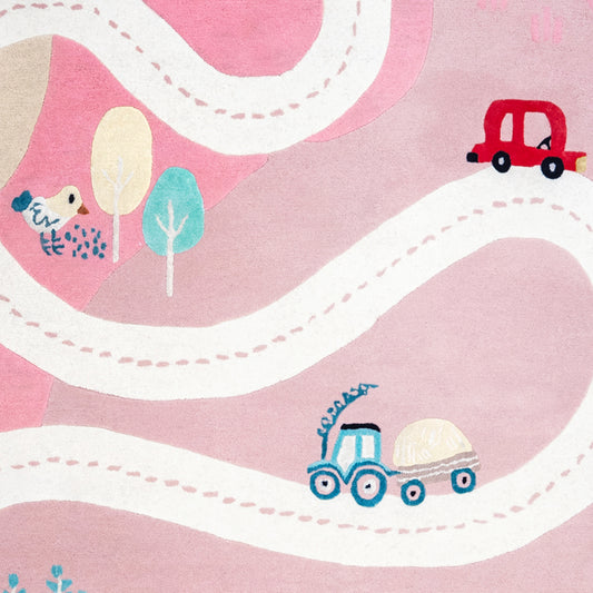 Pink Journey Rug – hand-tufted pink rectangular rug by Ohana