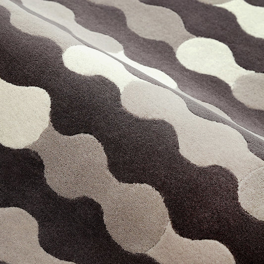 Merging Circles Brown Rug – hand-tufted brown rectangular rug by Ohana