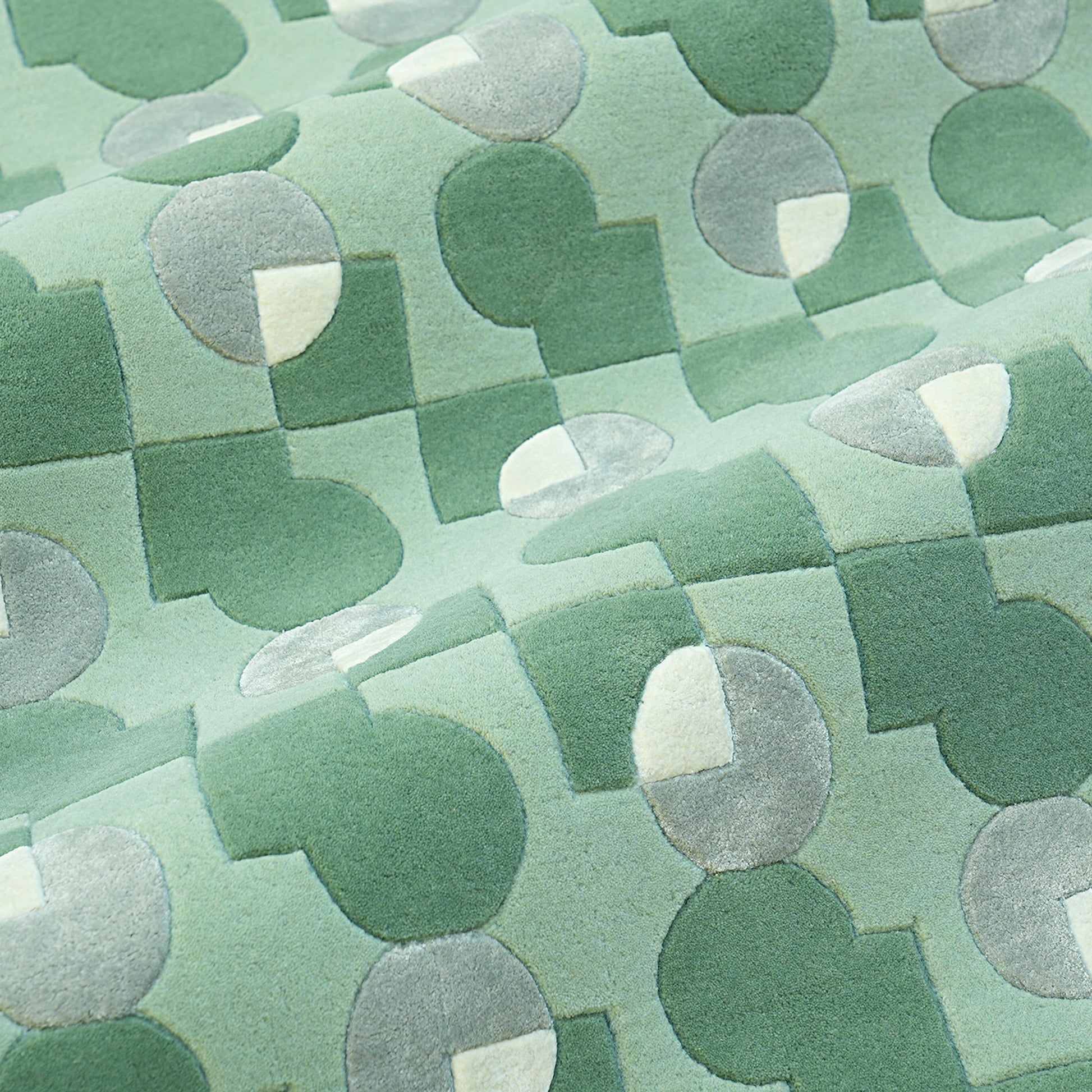 Ci & Sq Green Rug – hand-tufted green rectangular rug by Ohana