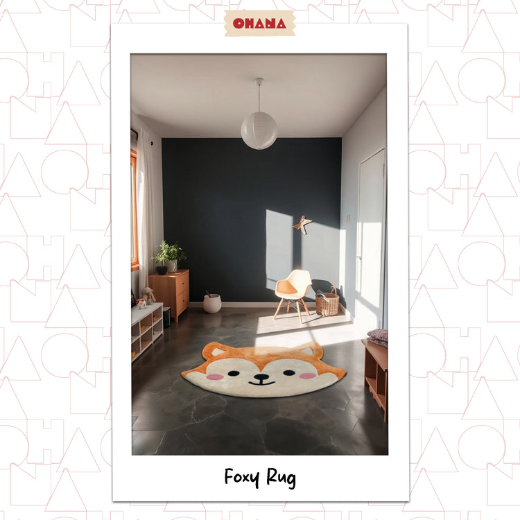 Foxy Rug – hand-tufted orange shaped rug by Ohana