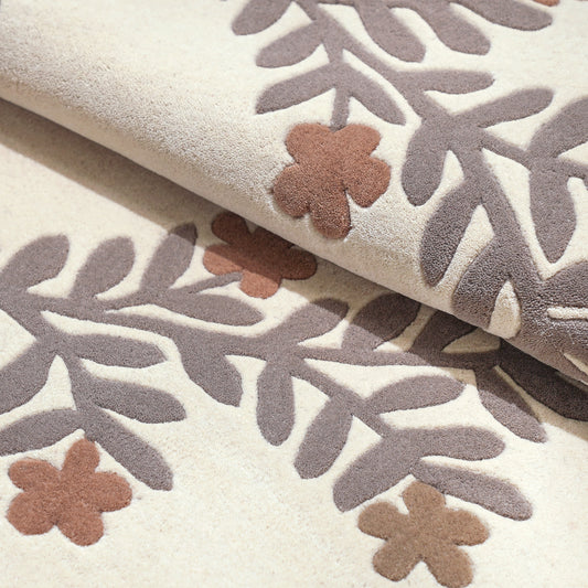 Chocolate Vine Rug – hand-tufted chocolate brown rectangular rug by Ohana