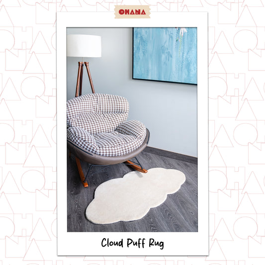 Cream Cloud Puff Rug – hand-tufted cream cloud-shaped rug by Ohana