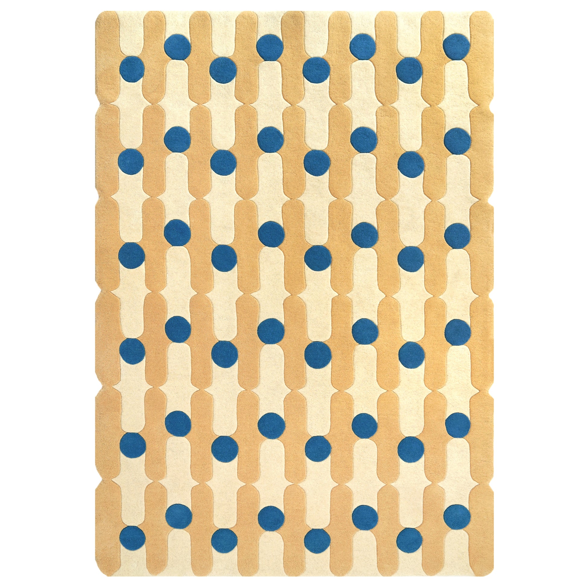 Wave Dots Yellow Rug – hand-tufted yellow rectangular rug by Ohana