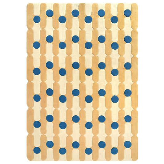 Wave Dots Yellow Rug – hand-tufted yellow rectangular rug by Ohana