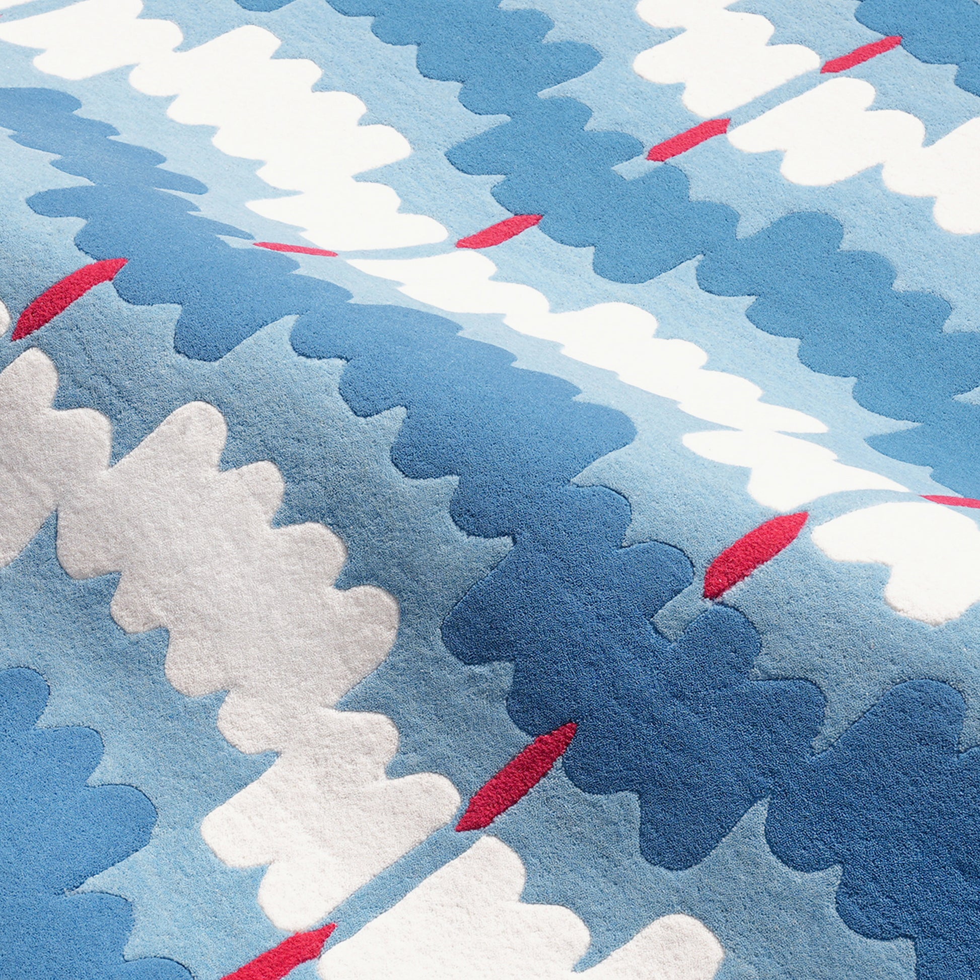 Loop Curves Blue Rug – hand-tufted blue rectangular rug by Ohana