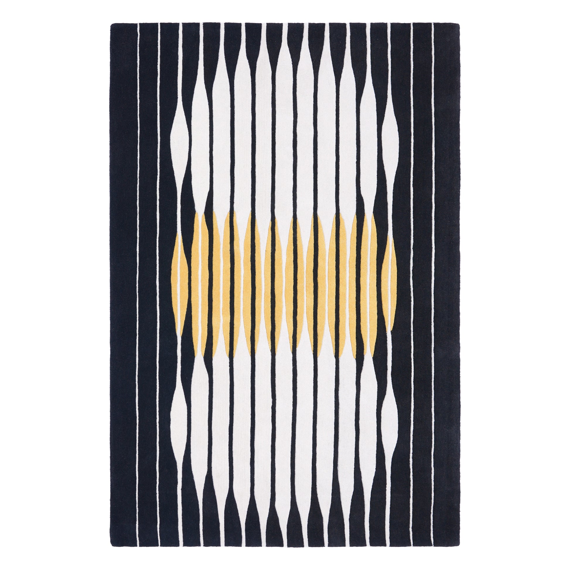 Vesica Black Rug – hand-tufted black rectangular rug by Ohana