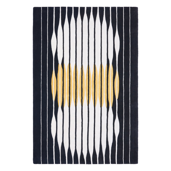 Vesica Black Rug – hand-tufted black rectangular rug by Ohana