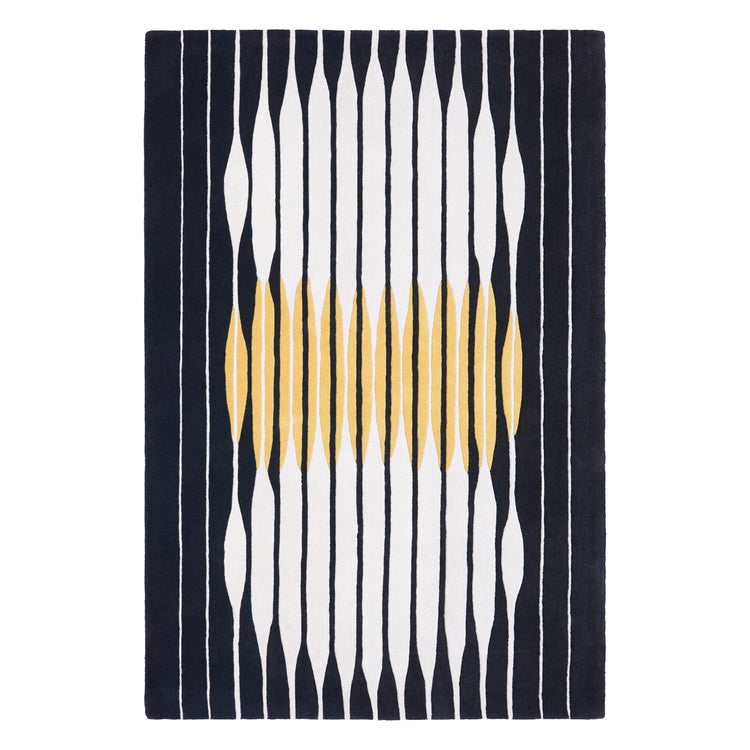 Vesica Black Rug – hand-tufted black rectangular rug by Ohana