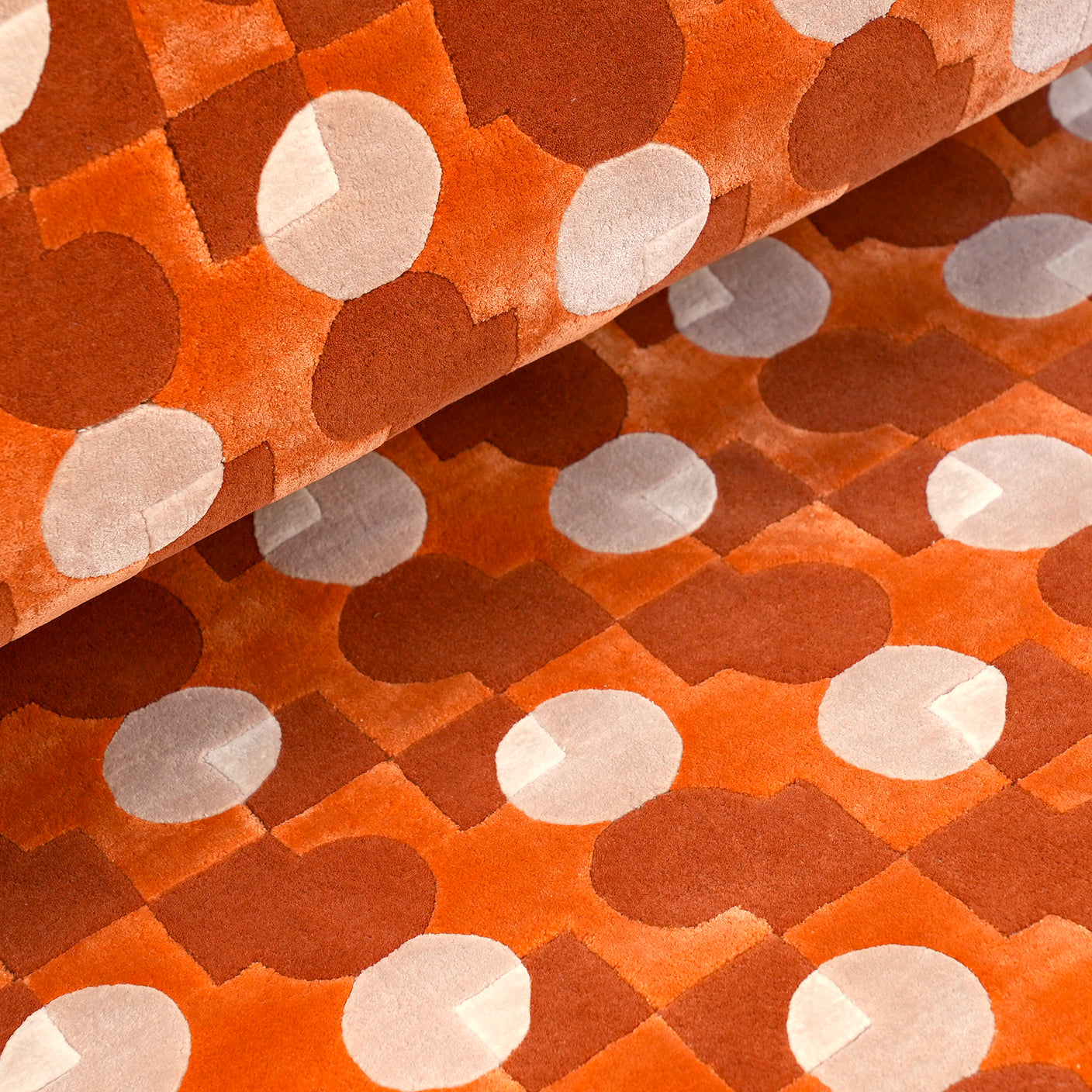 Ci & Sq Orange Rug – hand-tufted orange rectangular rug by Ohana