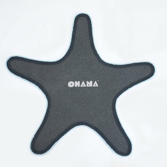 Ruby Starfish Rug – hand-tufted blue shaped rug by Ohana