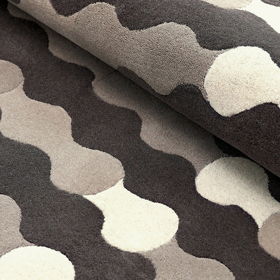 Merging Circles Brown Rug – hand-tufted brown rectangular rug by Ohana