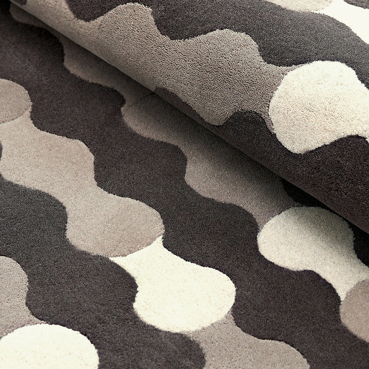 Merging Circles Brown Rug – hand-tufted brown rectangular rug by Ohana