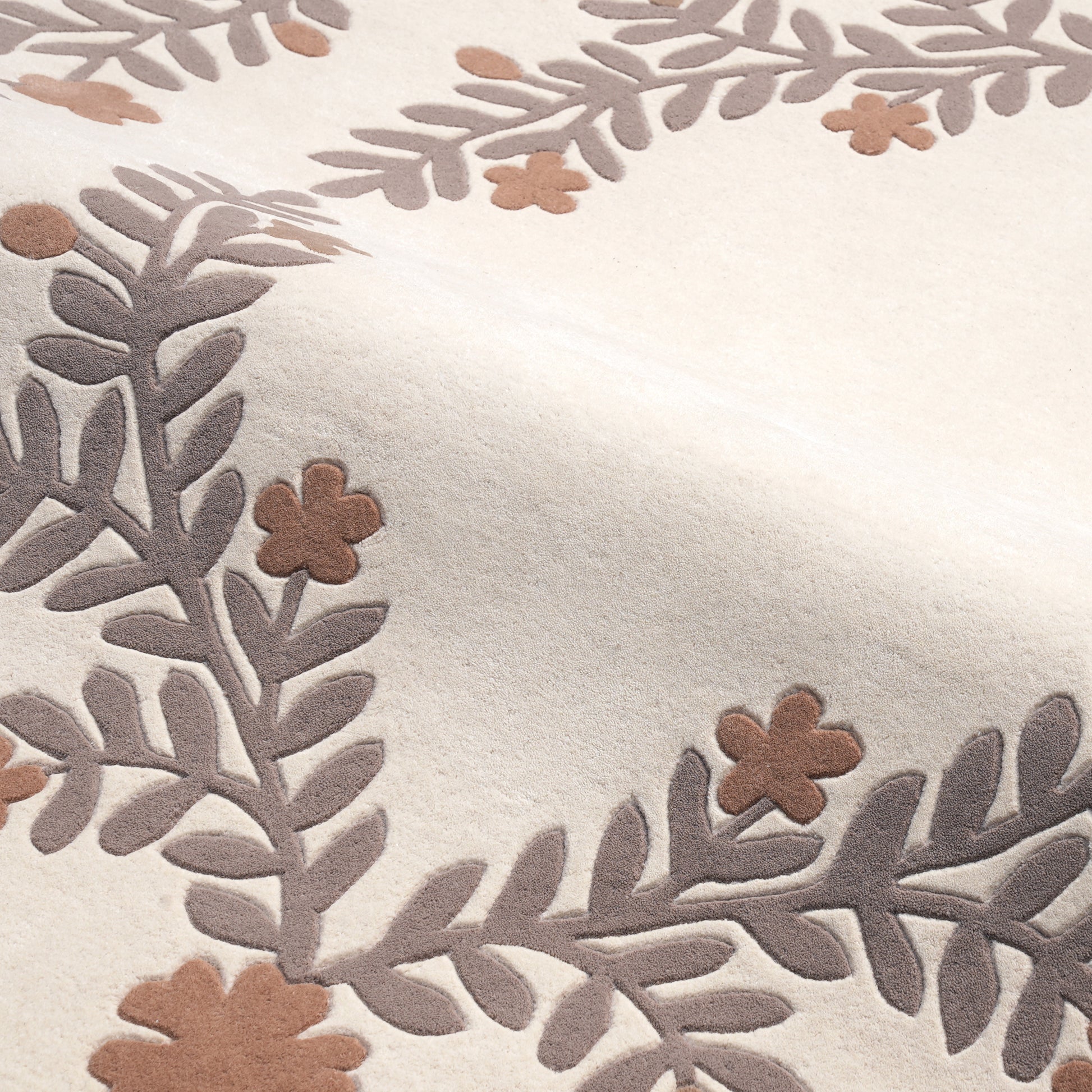 Chocolate Vine Rug – hand-tufted chocolate brown rectangular rug by Ohana