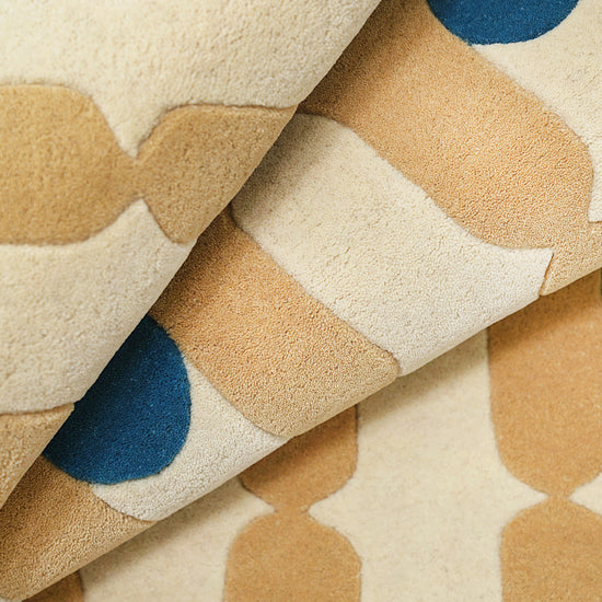 Wave Dots Yellow Rug – hand-tufted yellow rectangular rug by Ohana