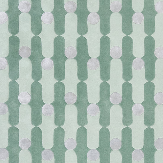 Wave Dots Green Rug – hand-tufted green rectangular rug by Ohana