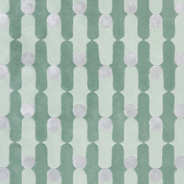 Wave Dots Green Rug – hand-tufted green rectangular rug by Ohana