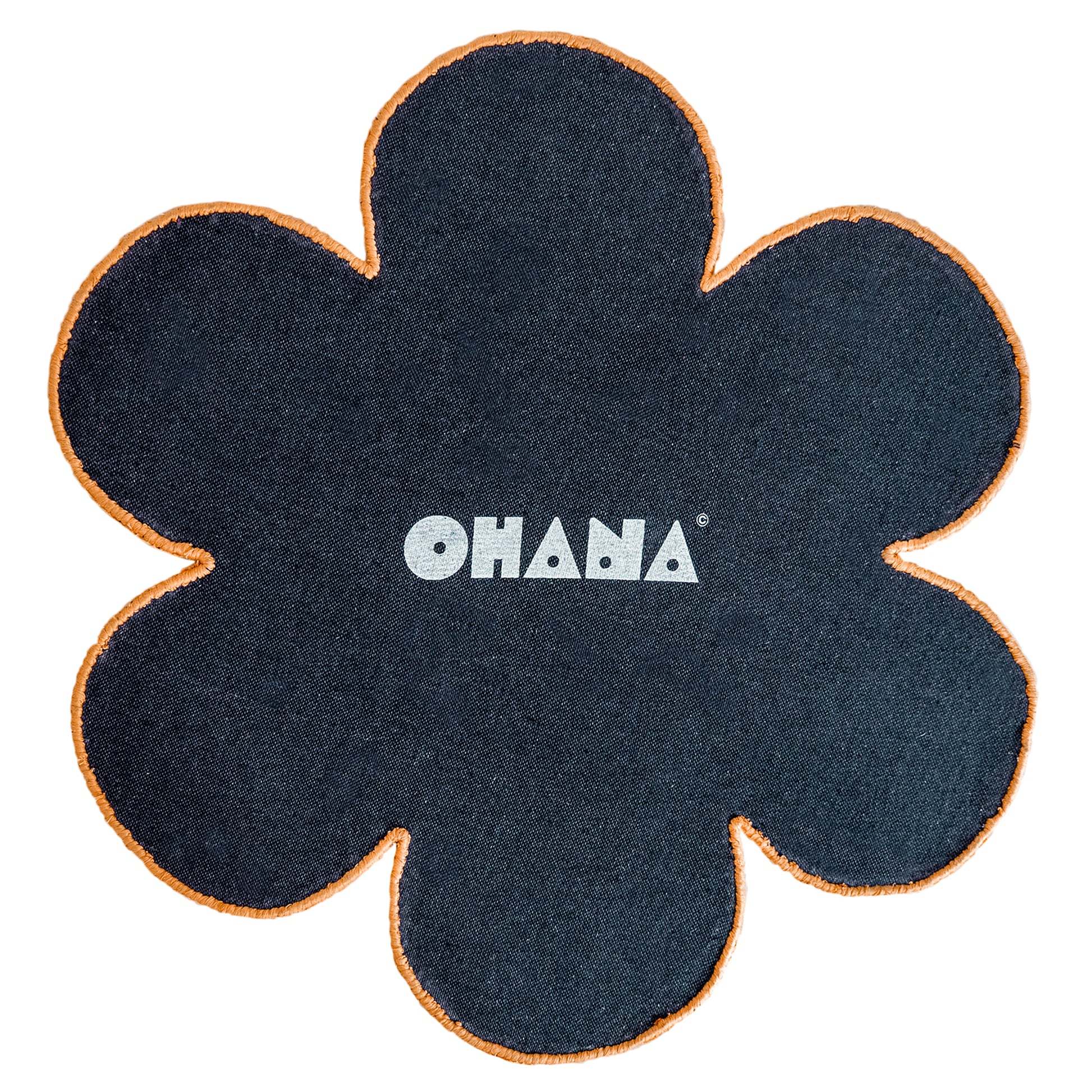 Orange Blossom Rug – hand-tufted orange flower-shaped rug by Ohana