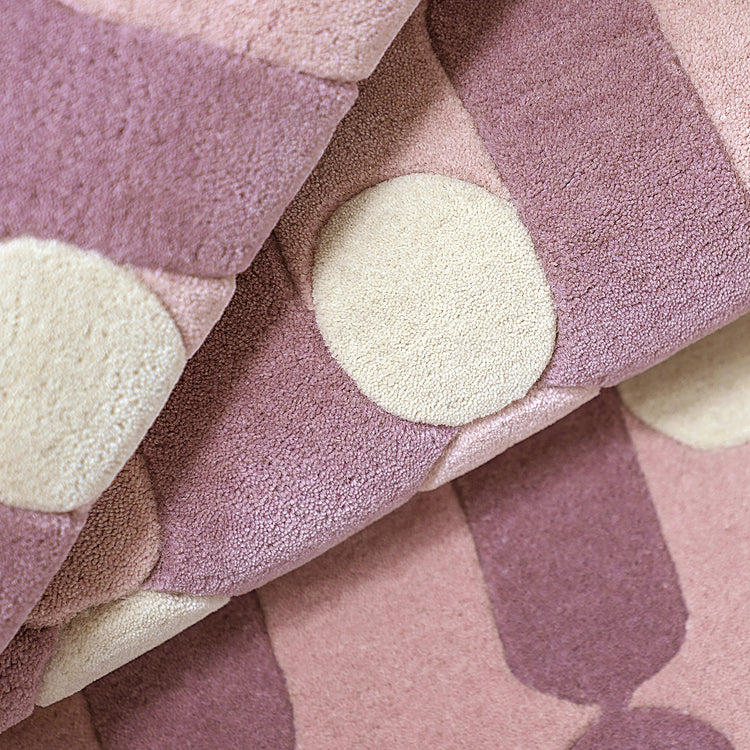 Wave Dots Pink Rug – hand-tufted pink rectangular rug by Ohana