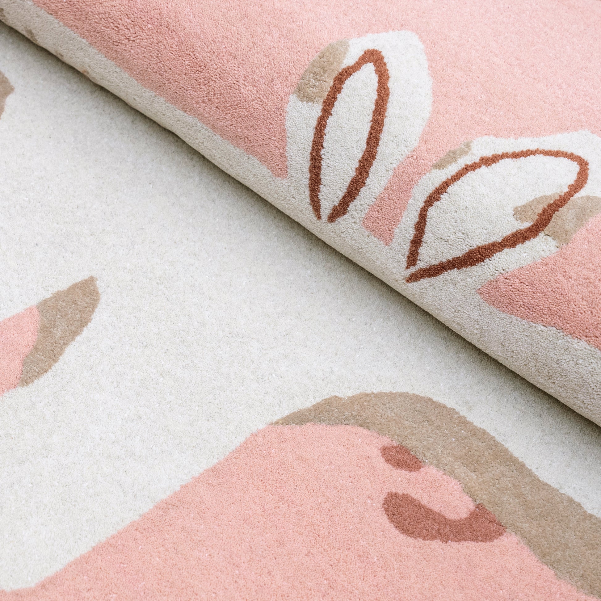 Pink Hippo Rug – hand-tufted pink shaped rug by Ohana