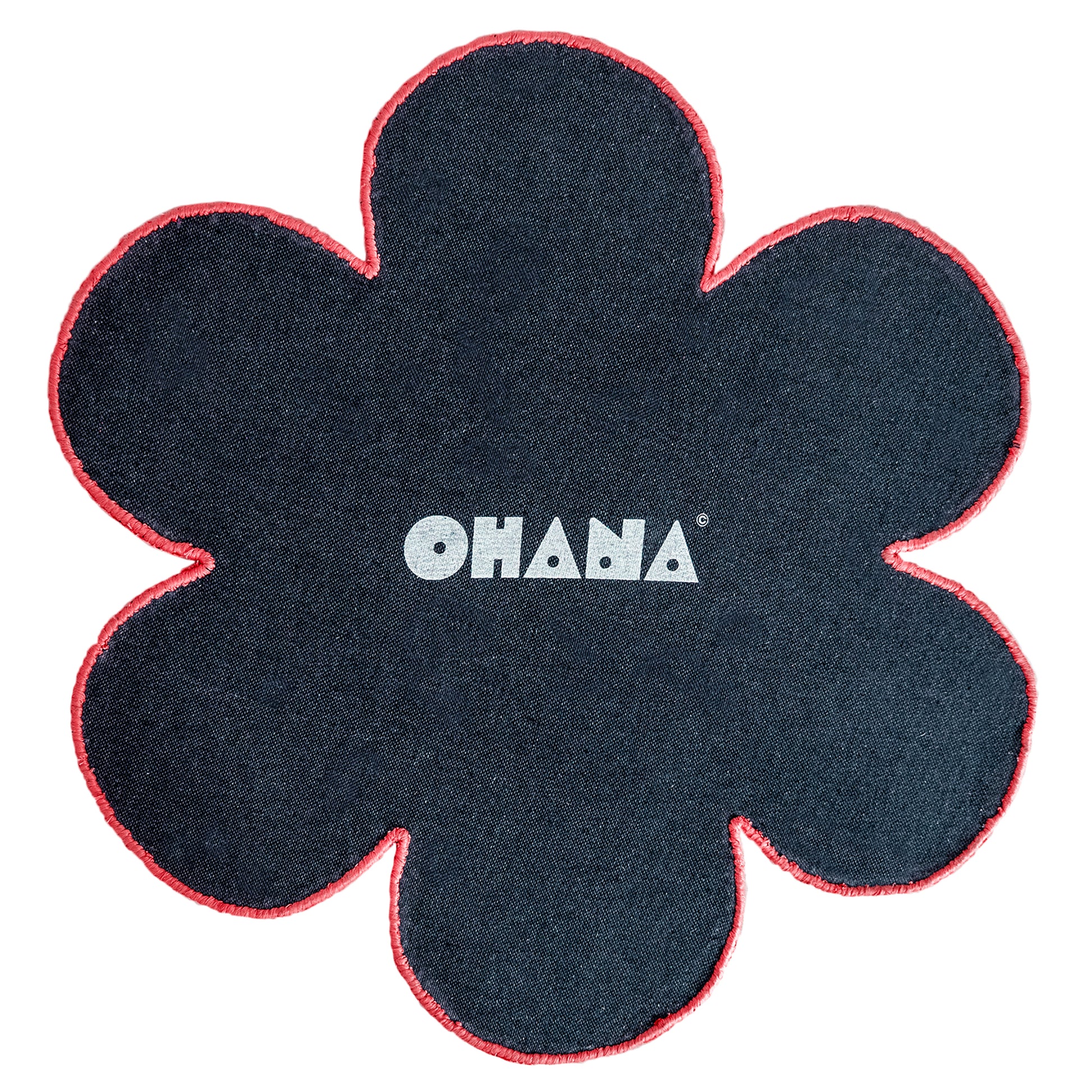 Red Blossom Rug – hand-tufted red flower-shaped rug by Ohana