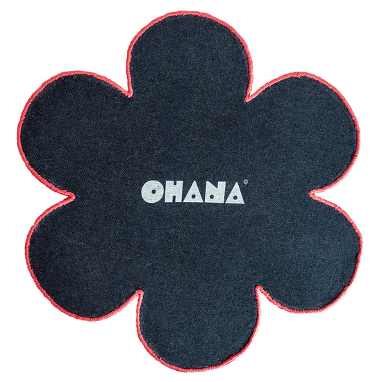 Red Blossom Rug – hand-tufted red flower-shaped rug by Ohana