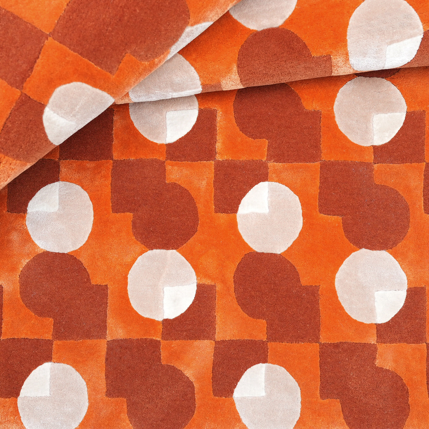 Ci & Sq Orange Rug – hand-tufted orange rectangular rug by Ohana