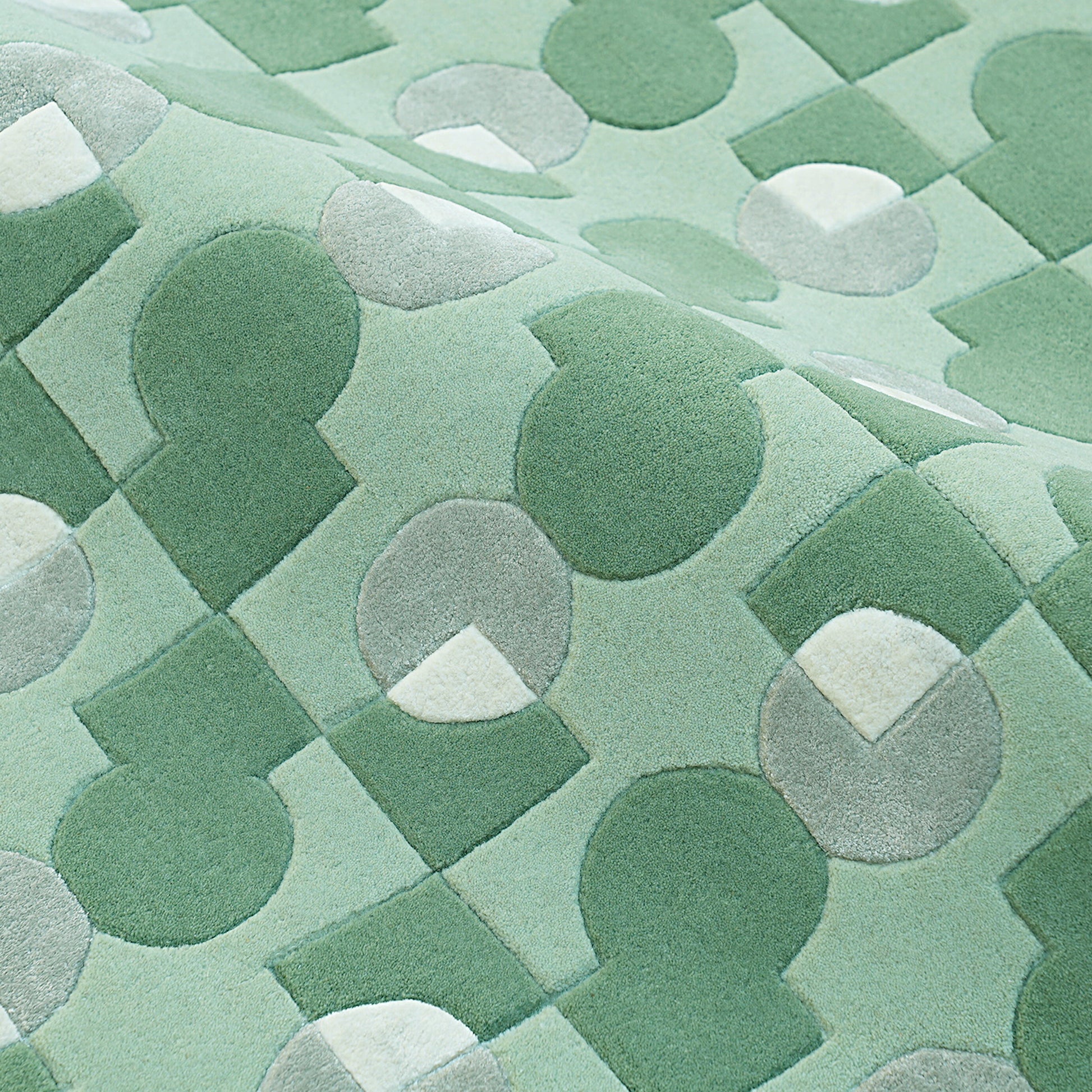 Ci & Sq Green Rug – hand-tufted green rectangular rug by Ohana