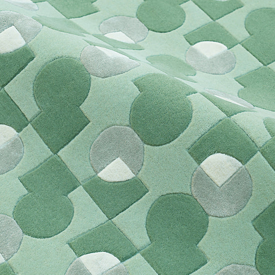 Ci & Sq Green Rug – hand-tufted green rectangular rug by Ohana