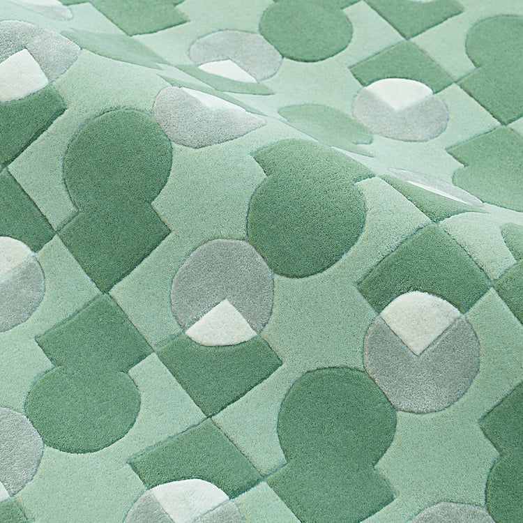 Ci & Sq Green Rug – hand-tufted green rectangular rug by Ohana