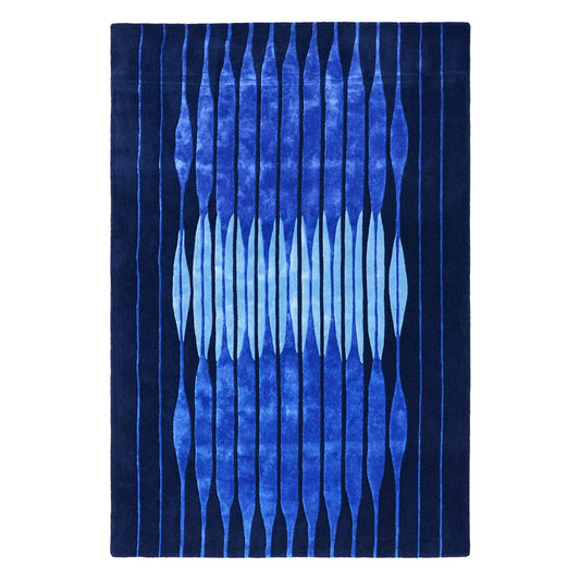 Vesica Blue Rug – hand-tufted blue rectangular rug by Ohana