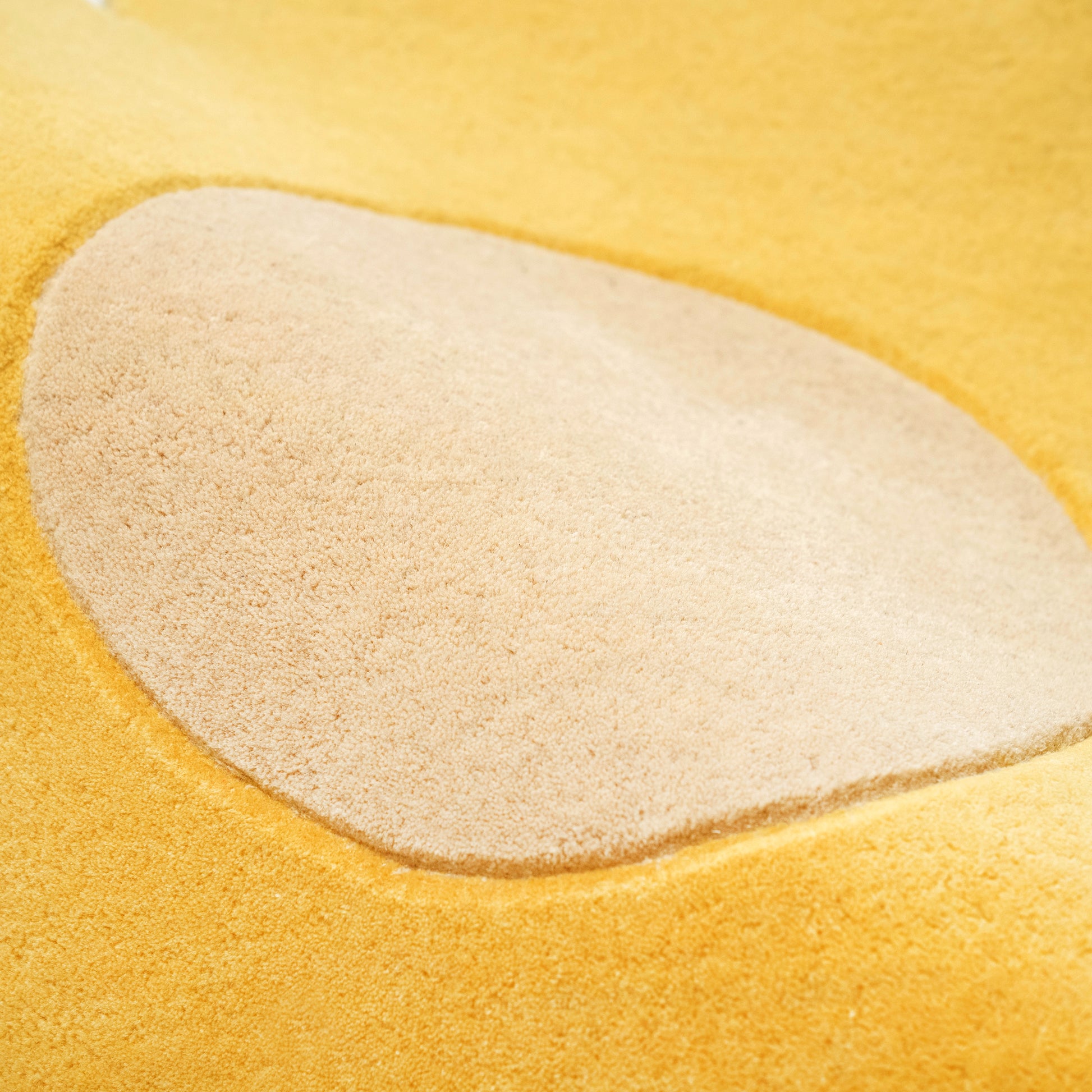 Yellow Blossom Rug – hand-tufted yellow flower-shaped rug by Ohana