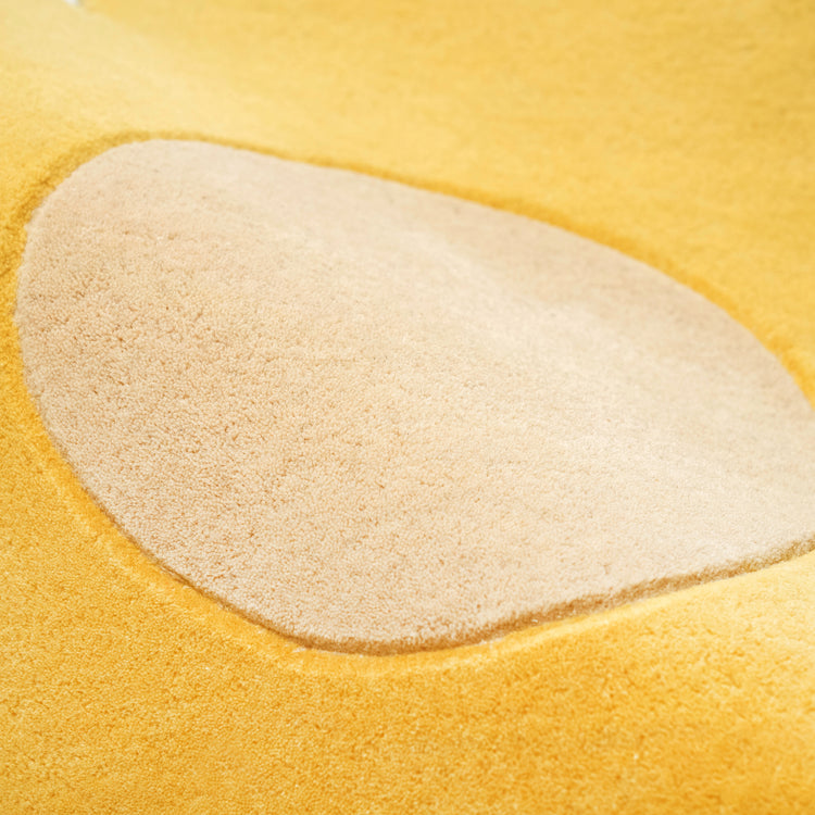 Yellow Blossom Rug – hand-tufted yellow flower-shaped rug by Ohana