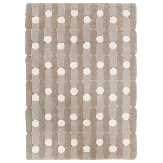 Wave Dots Brown Rug – hand-tufted brown rectangular rug by Ohana