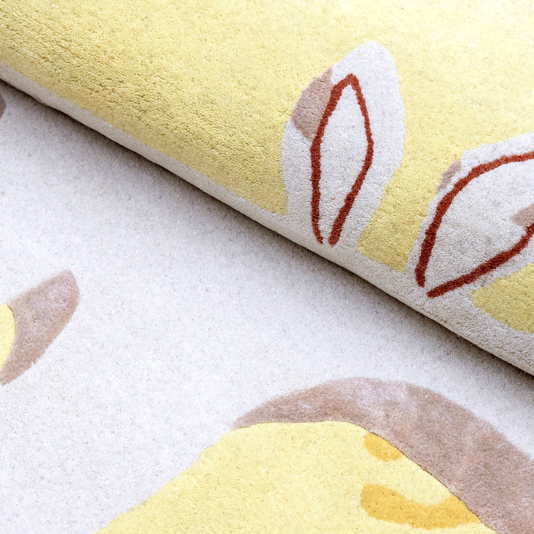 Yellow Hippo Rug – hand-tufted yellow shaped rug by Ohana