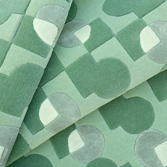 Ci & Sq Green Rug – hand-tufted green rectangular rug by Ohana