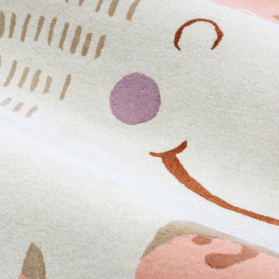 Pink Hippo Rug – hand-tufted pink shaped rug by Ohana