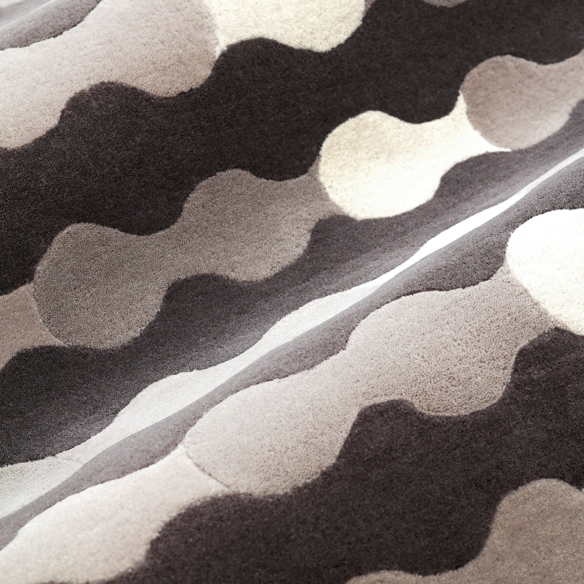 Merging Circles Brown Rug – hand-tufted brown rectangular rug by Ohana