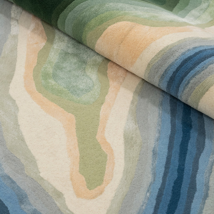 The Sindhu Rug – hand-tufted blue rectangular rug by Ohana