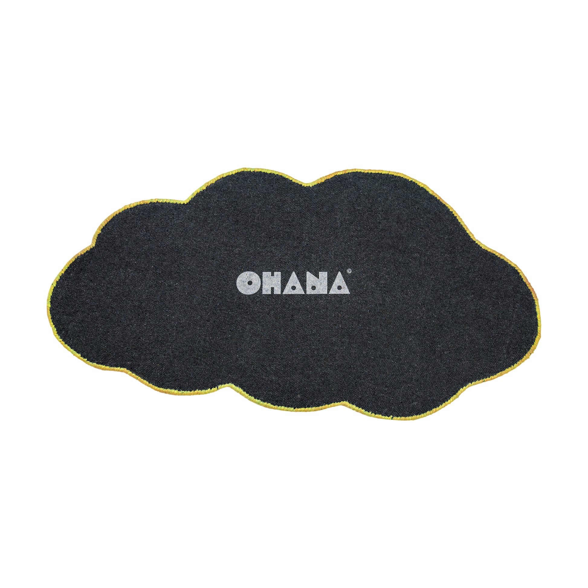 Yellow Cloud Puff Rug – hand-tufted yellow cloud-shaped rug by Ohana