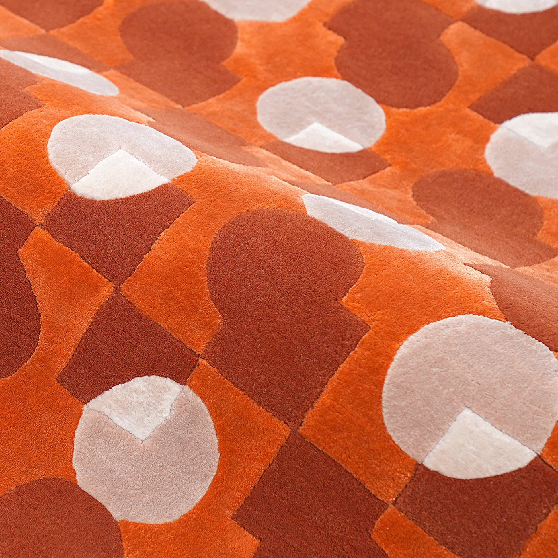 Ci & Sq Orange Rug – hand-tufted orange rectangular rug by Ohana