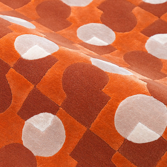 Ci & Sq Orange Rug – hand-tufted orange rectangular rug by Ohana