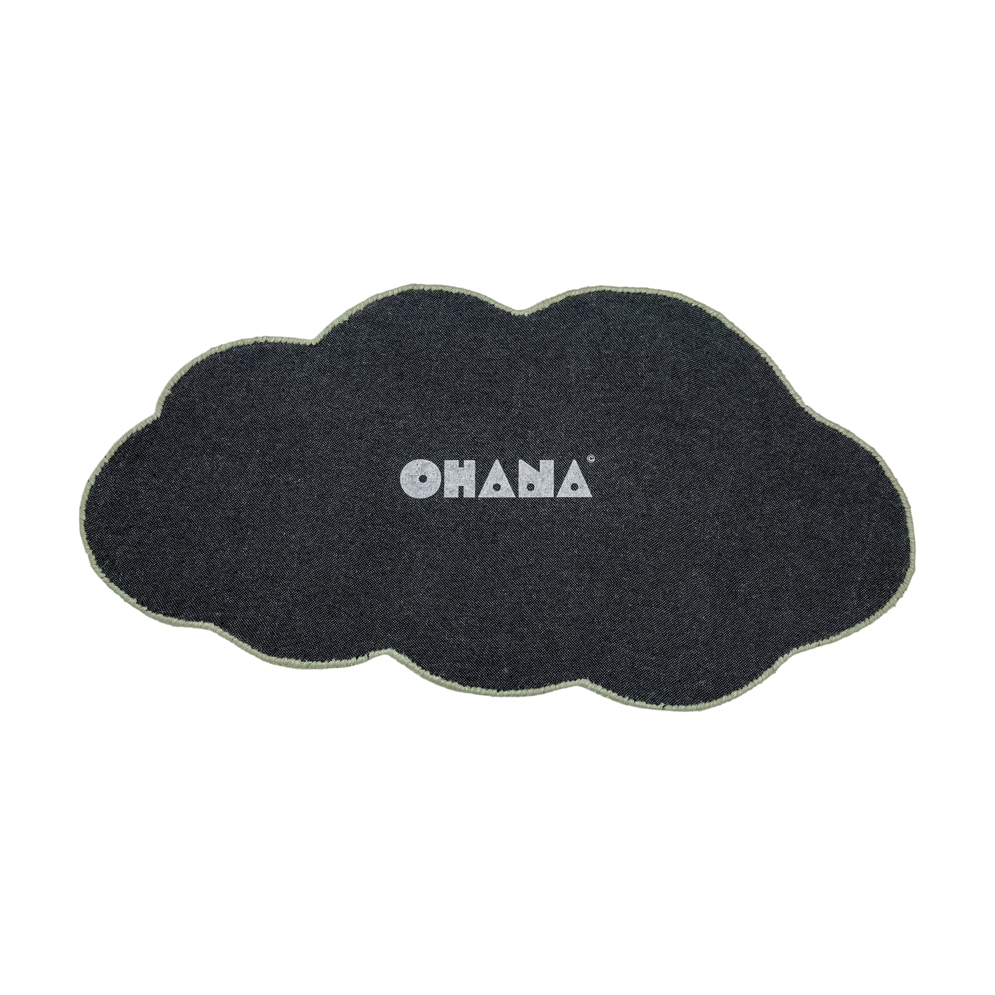 Sage Cloud Puff Rug – hand-tufted sage cloud-shaped rug by Ohana