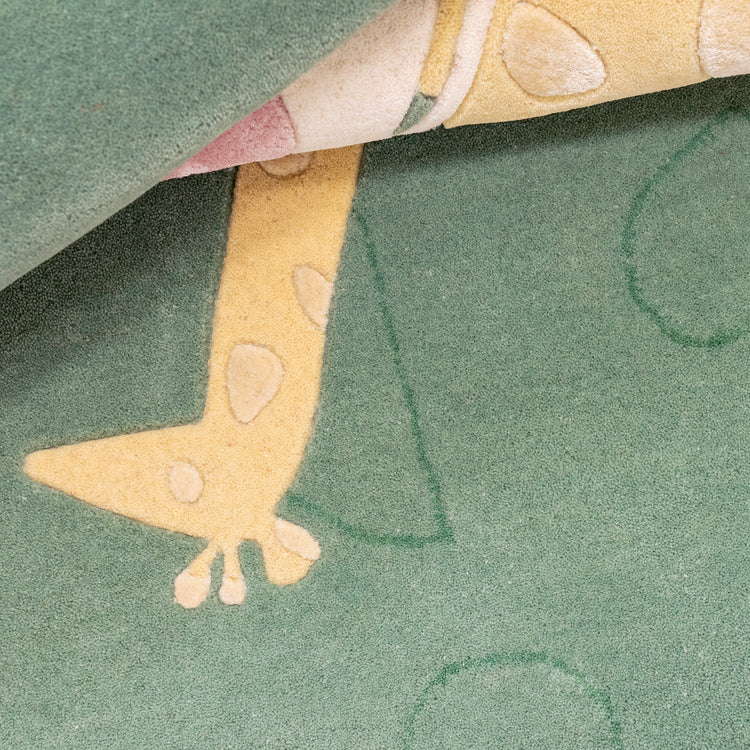 Giraffe Twins Green Rug – hand-tufted green rectangular rug by Ohana