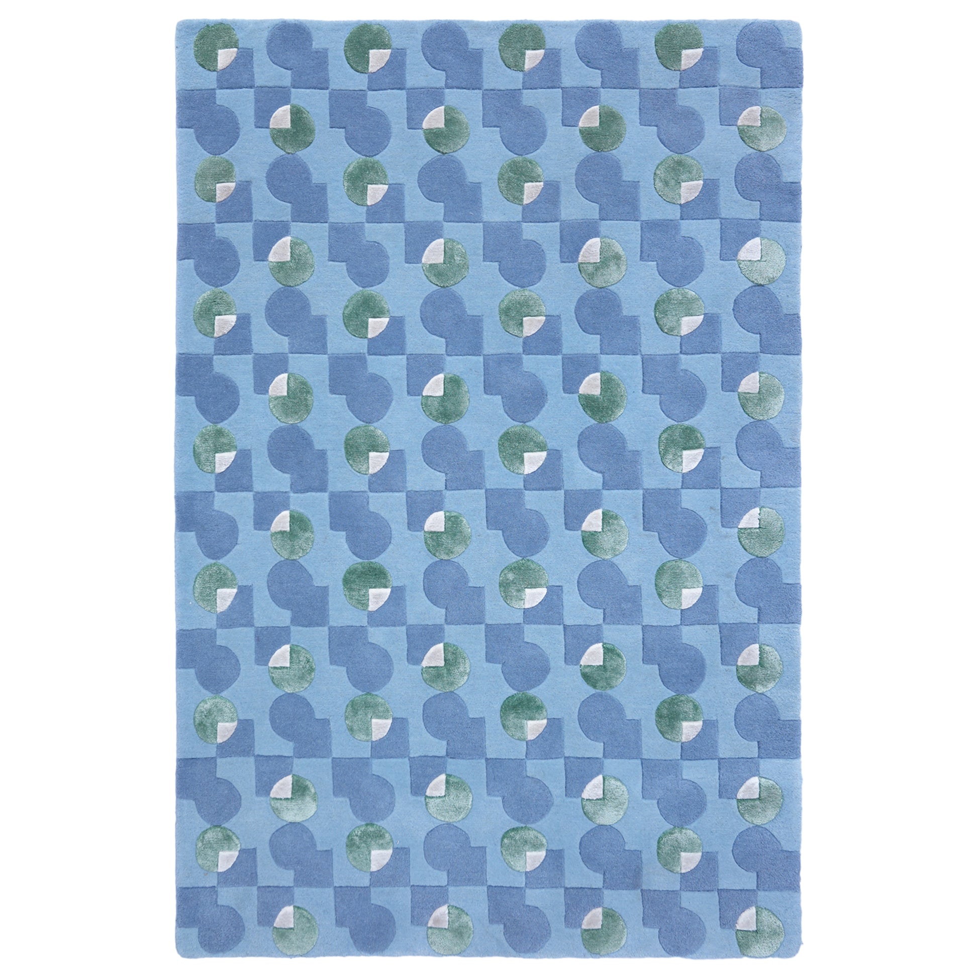 Ci & Sq Blue Rug – hand-tufted blue rectangular rug by Ohana