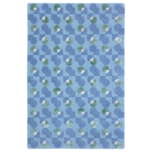 Ci & Sq Blue Rug – hand-tufted blue rectangular rug by Ohana