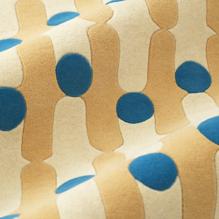 Wave Dots Yellow Rug – hand-tufted yellow rectangular rug by Ohana