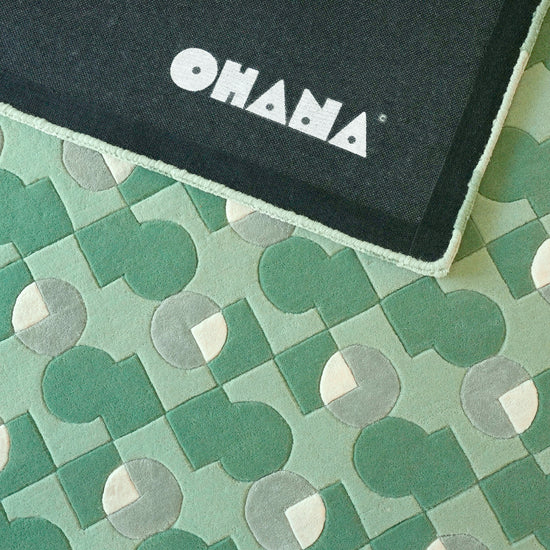 Ci & Sq Green Rug – hand-tufted green rectangular rug by Ohana