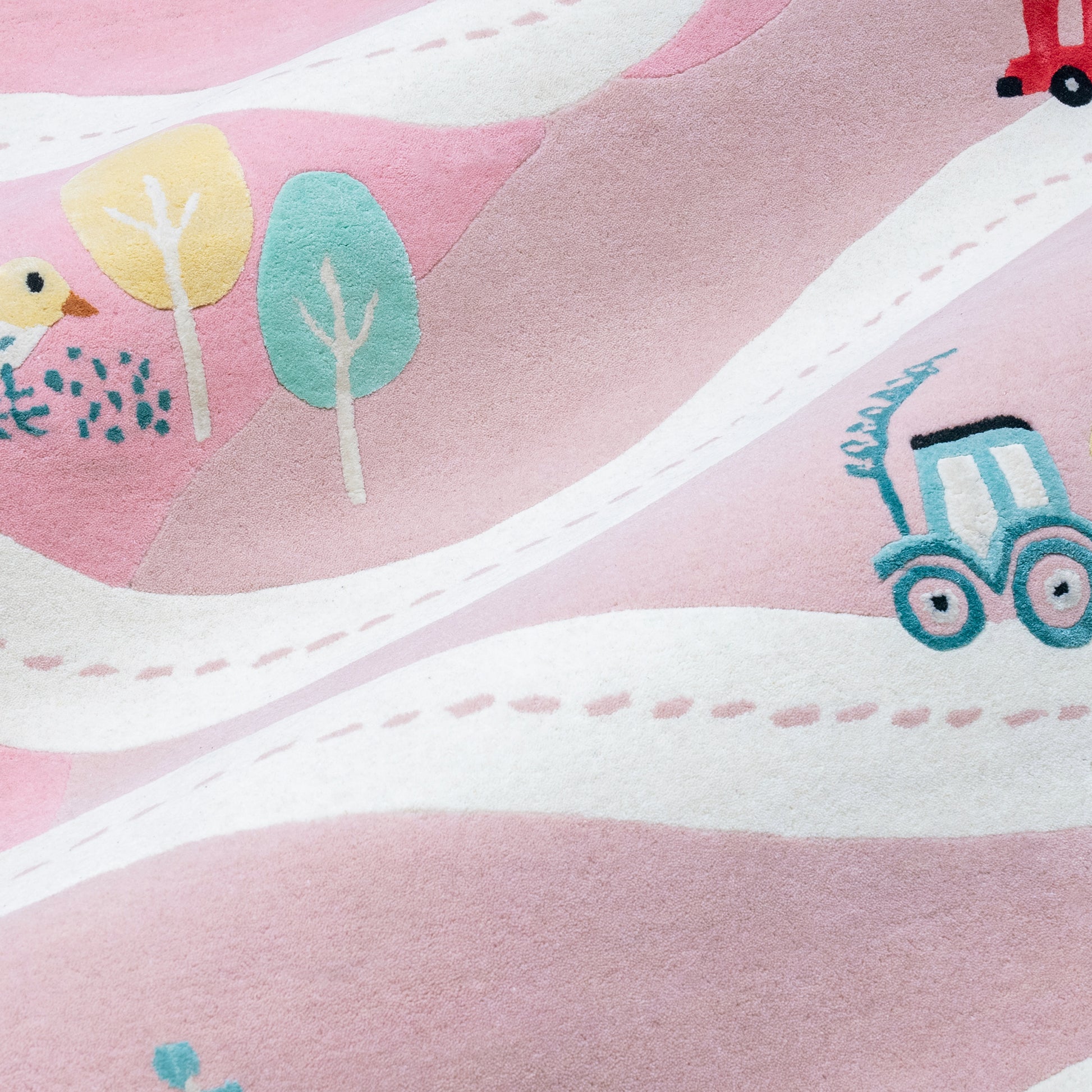 Pink Journey Rug – hand-tufted pink rectangular rug by Ohana